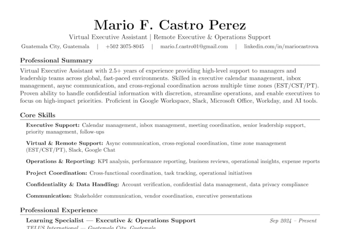 be your bilingual virtual executive assistant